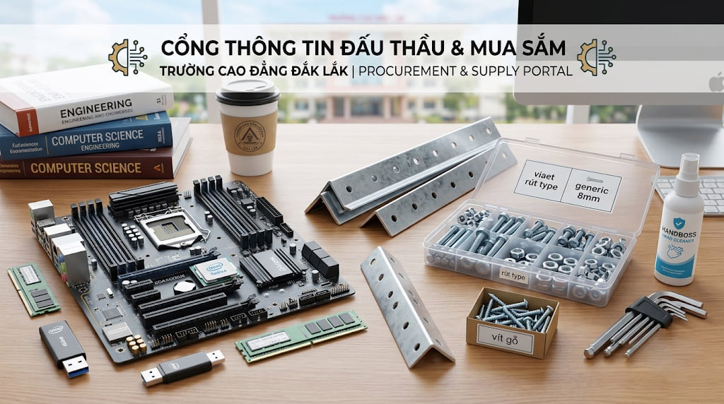 Thông báo mời báo giá vật tư thực hành và sửa chữa Ký túc xá năm học 2026-2027